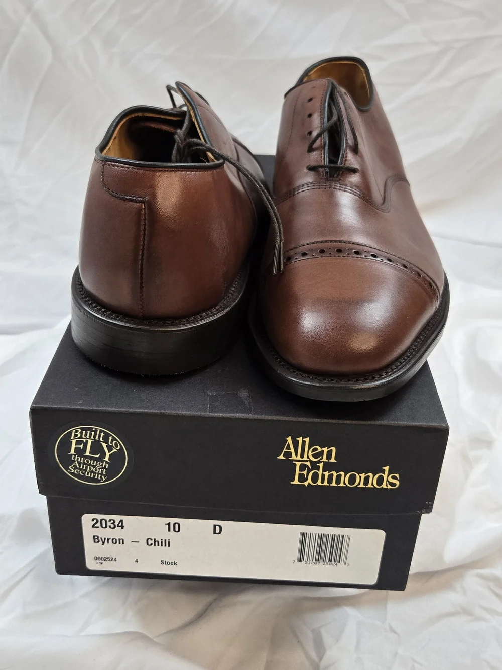 Allen Edmonds Byron 2034 Chili Cap Toe Oxford Shoes Men's 10 D NEW USA Made